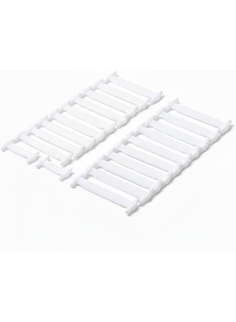 My souq Smart Elastic Silicone No-Tie Shoelaces - 16 Pcs Waterproof & Durable Lazy Laces - White - Image 1